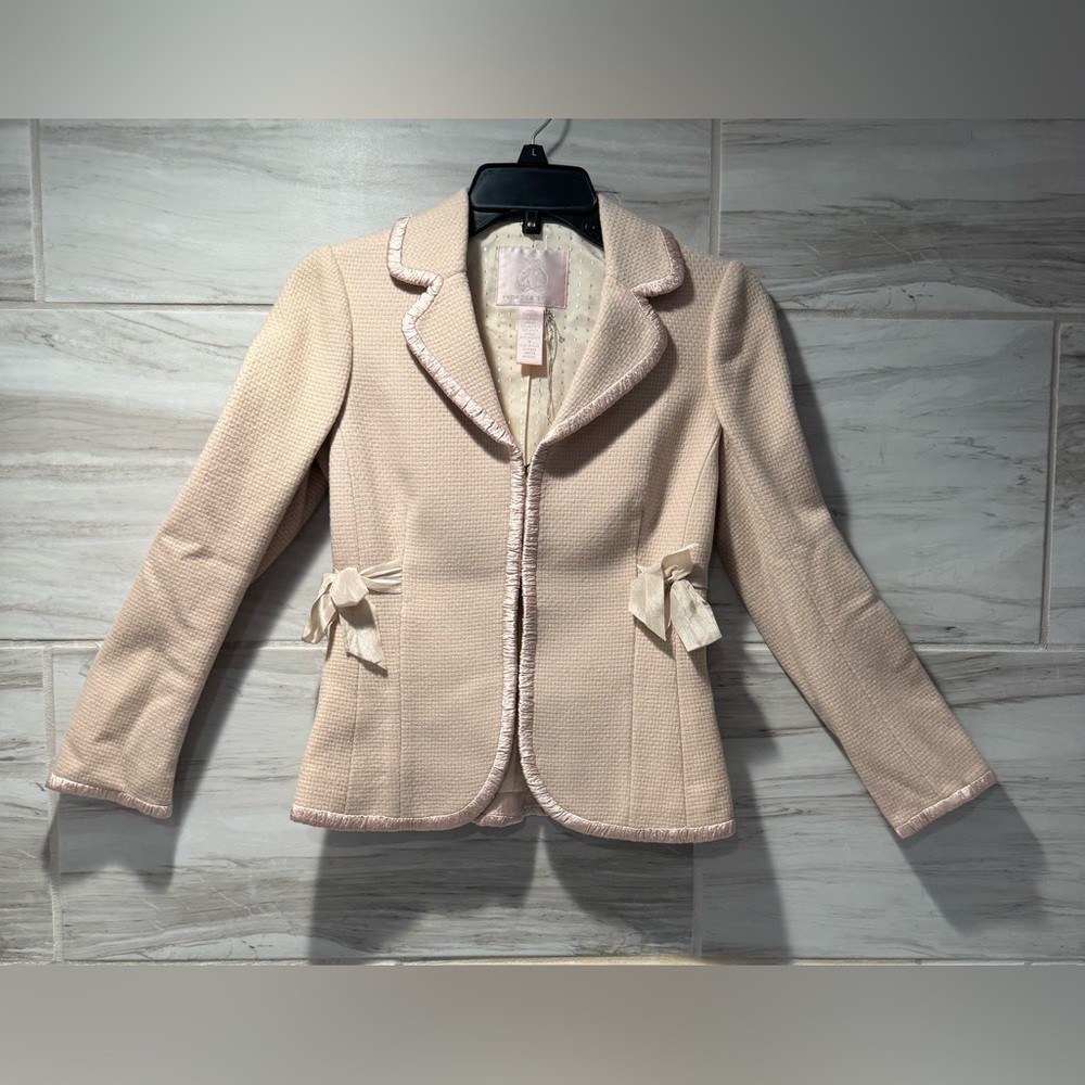 Rebecca Taylor tweed jacket. Light pink wool-blend blazer. Size 0 NWOT
